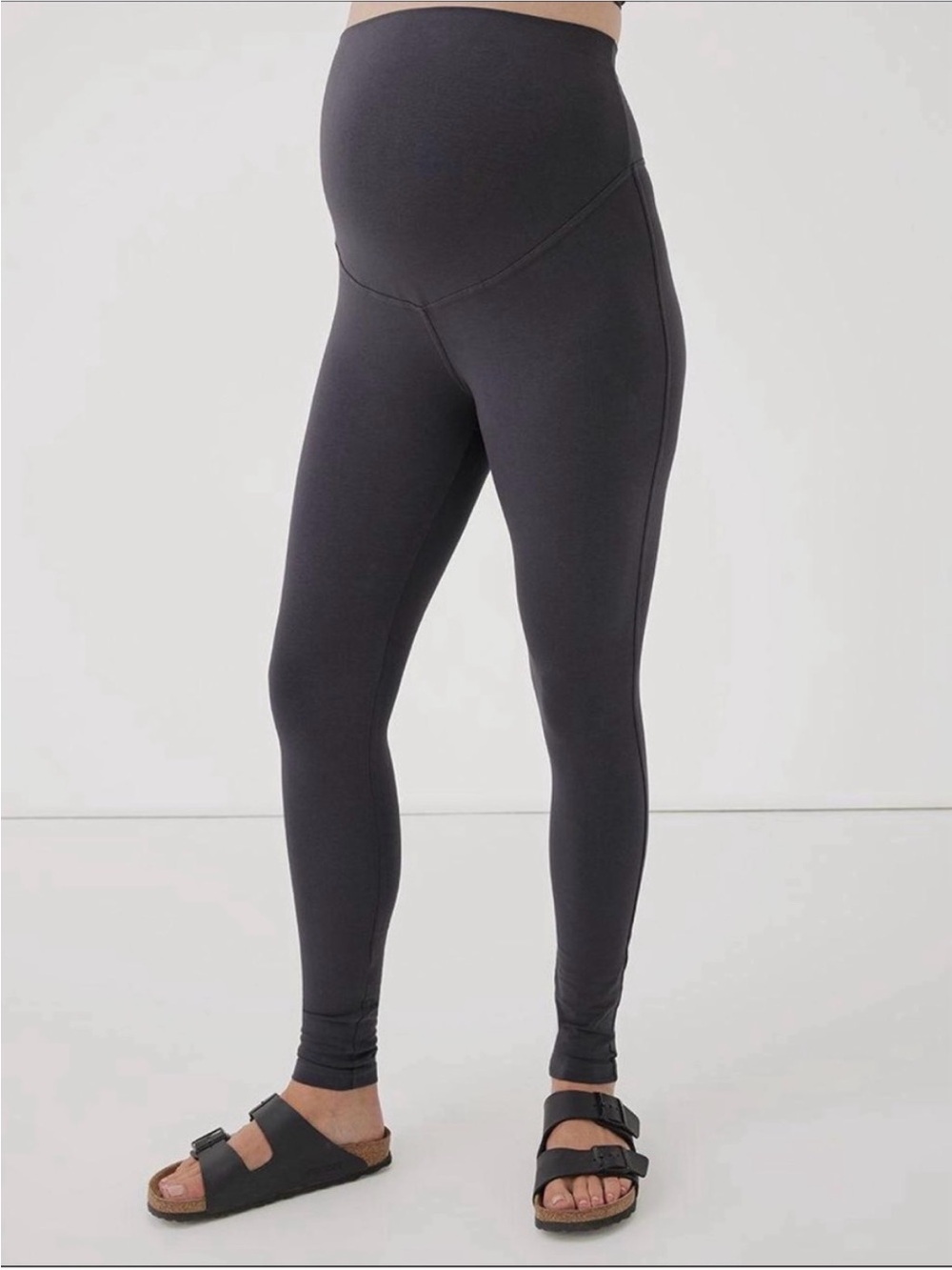Pact Organic Cotton Maternity On The Go-To Leggings Grey small pregnancy comfy